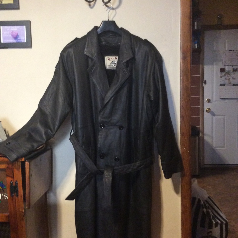 Men’s Wilda Leather Trench Coat